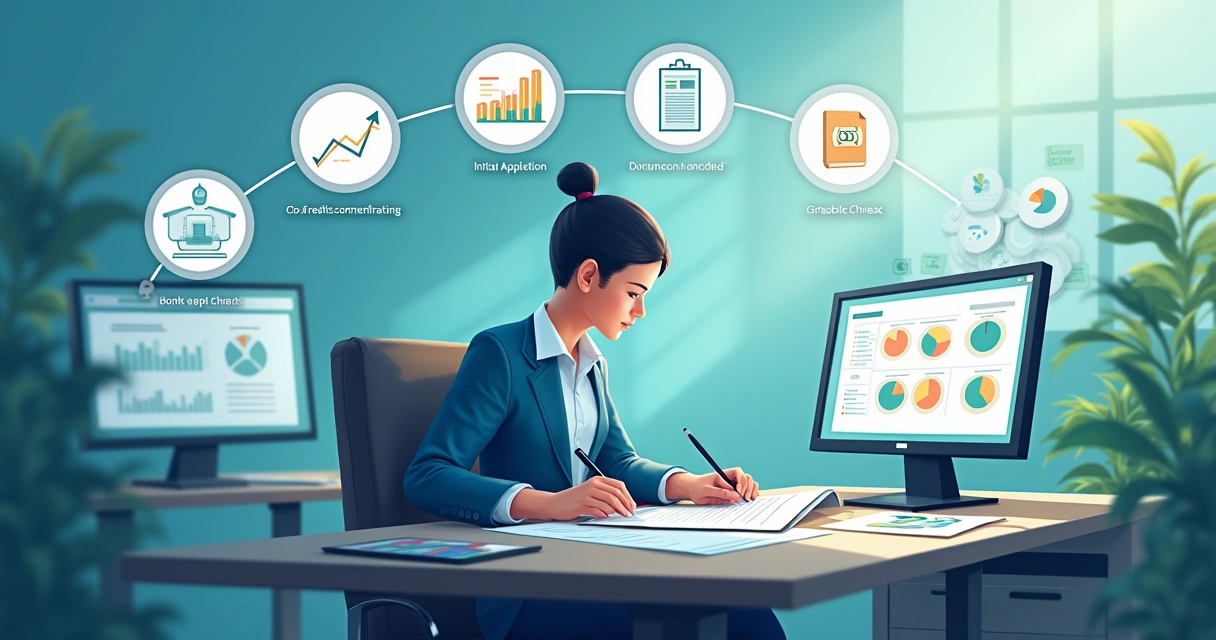 Fluxo de etapas em um processo de concessão de crédito 