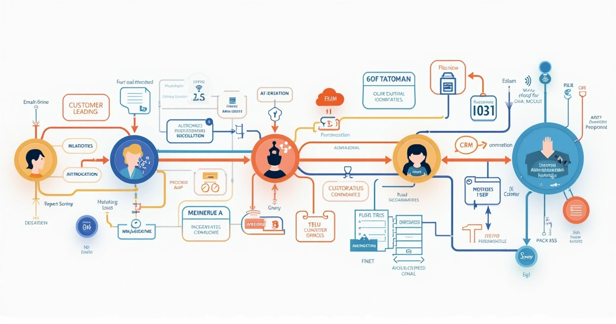Fluxo visual de processos de venda automatizados por IA conectado ao CRM