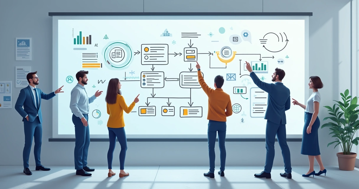 Fluxograma detalhado de processos internos em uma empresa