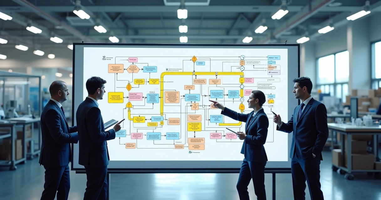 Mapa visual do fluxo de valor em linha de produção 