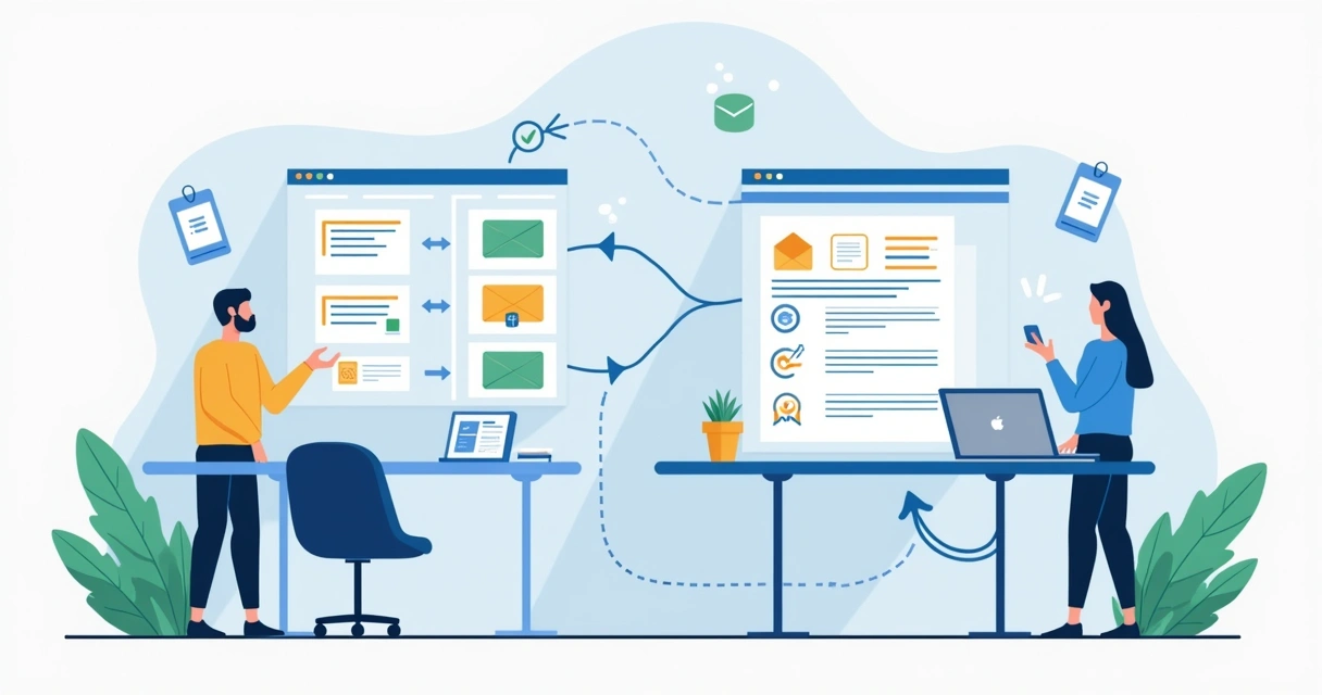 Fluxo visual de proposta automática entre CRM, equipe e cliente