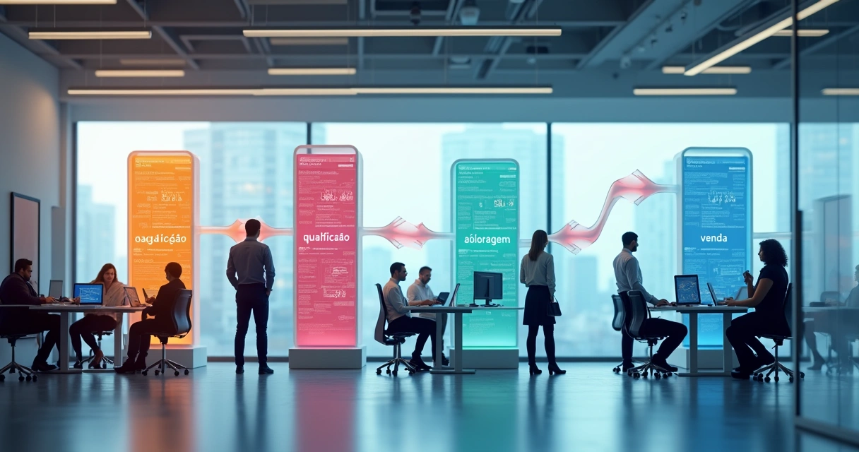 Fluxograma de qualificação de leads representando o funil digital 