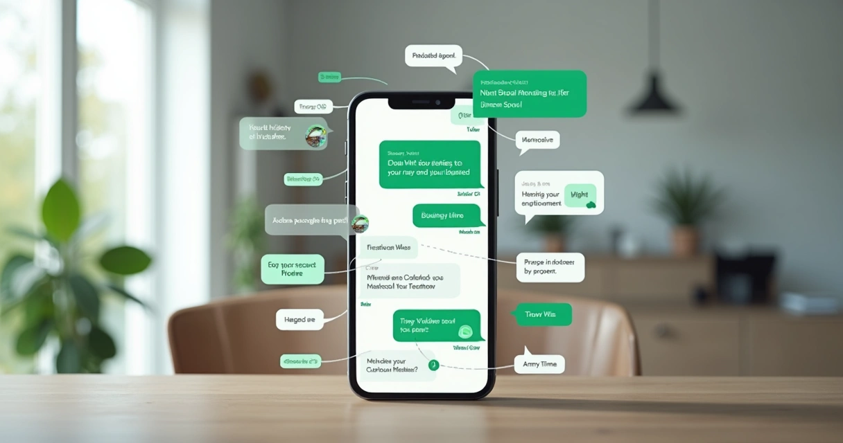 Tela de WhatsApp com fluxo automatizado de respostas para clientes de uma imobiliária 