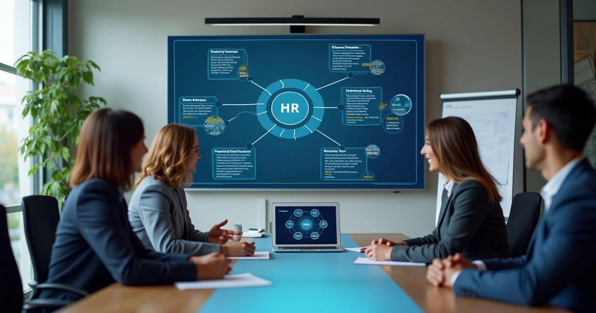 Painel de RH com fluxos integrados entre recrutamento, onboarding e folha 