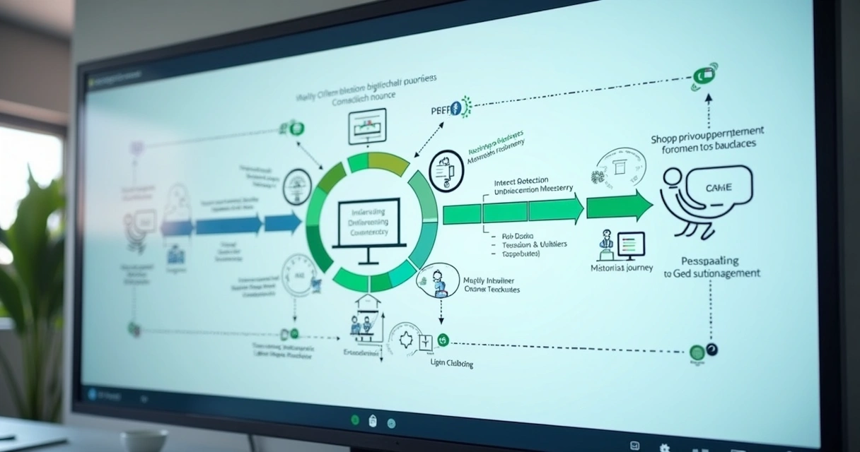 Fluxo de segmentação de clientes no WhatsApp com camadas e setas 
