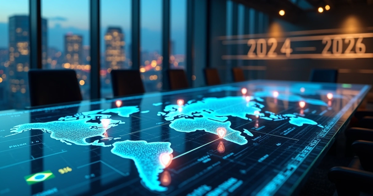 Linha do tempo digital mostrando retenção de impostos em fluxo de pagamentos internacionais 