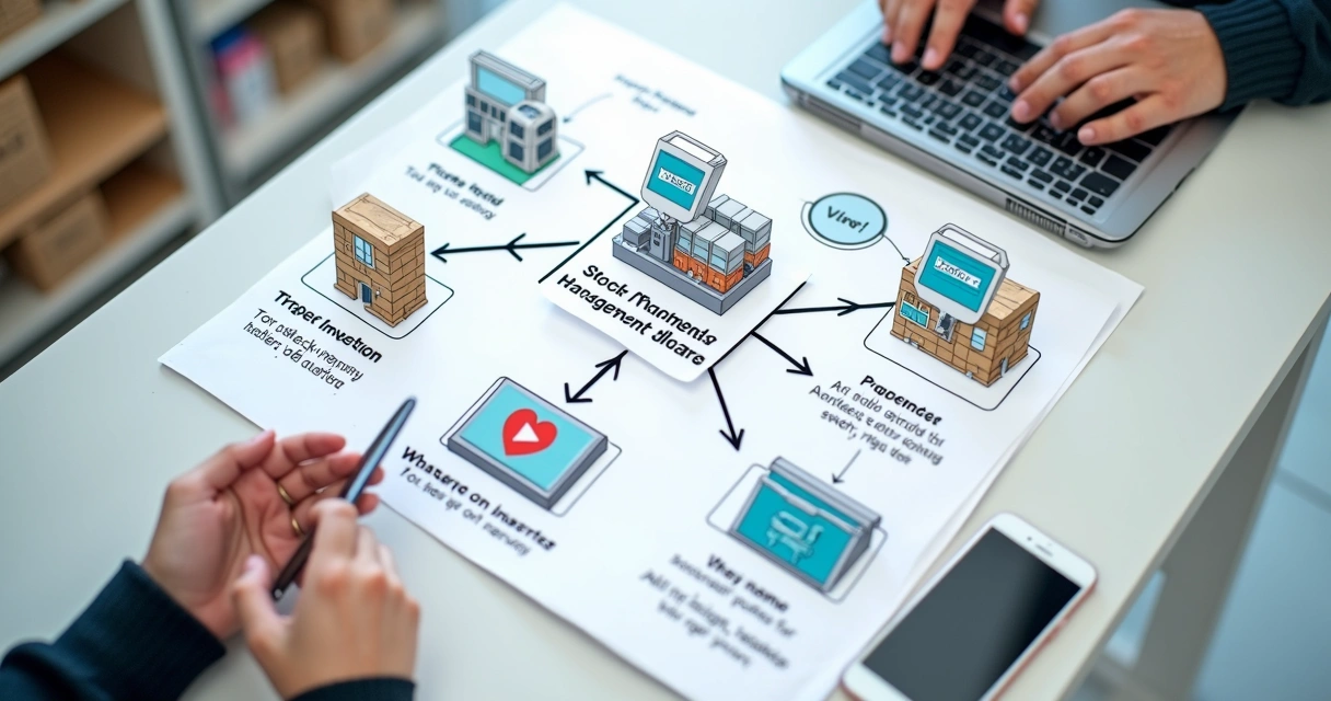 Fluxo visual do trigger de estoque baixo 