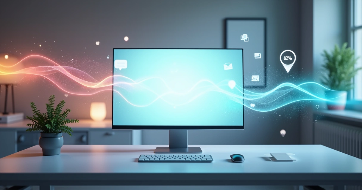 Fluxo de múltiplos canais digitais convergindo para um único site central 