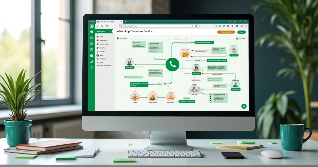 Tela com fluxos de atendimento segmentados no WhatsApp 