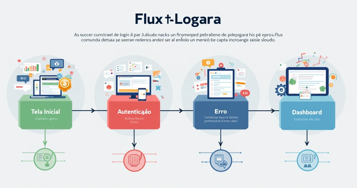 Fluxograma de login front-end mostrando etapas e transições de estados