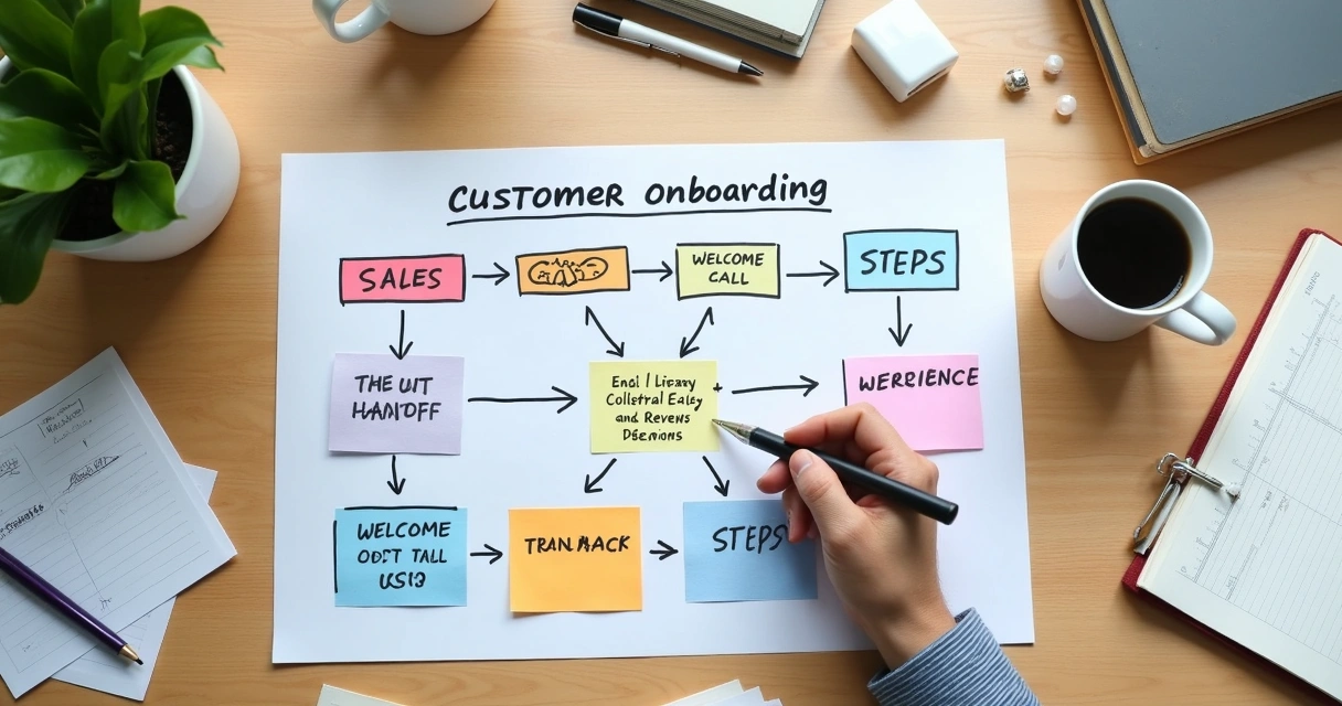 Fluxograma simples de processos de customer success 