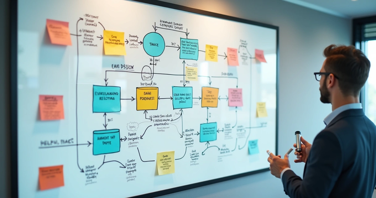 Fluxograma colorido de procedimento administrativo 