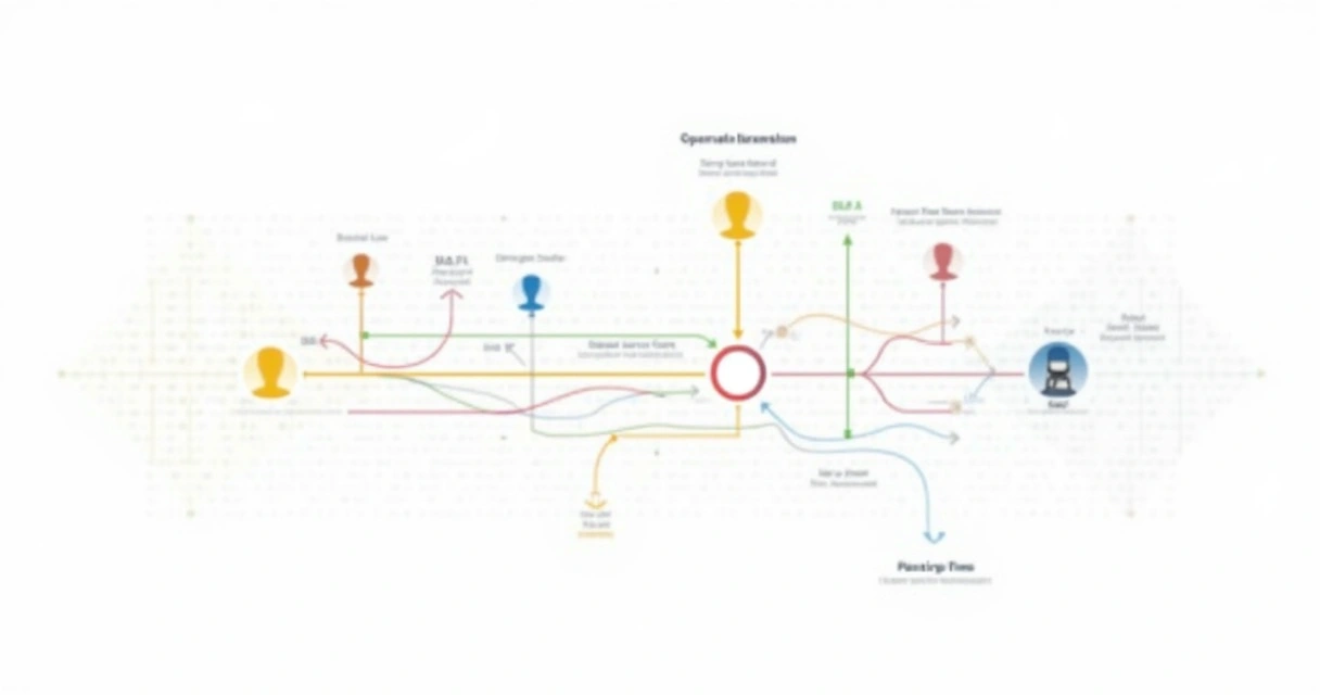 Diagrama digital com fluxos de decisão, responsáveis e controles visíveis 