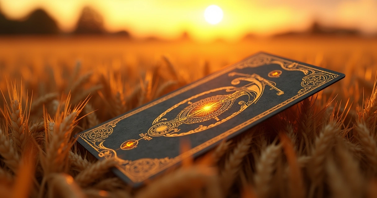 Baralho cigano carta 10 foice em campo de trigo