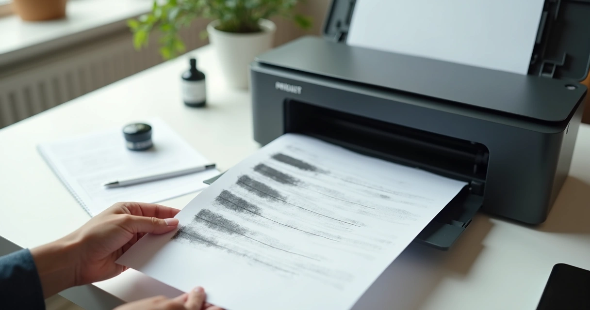 Folha impressa com manchas e linhas irregulares 