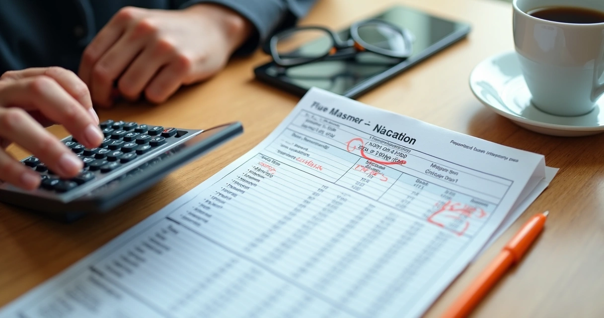 Calculadora ao lado de folha de pagamento de funcionário 