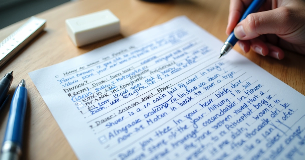 Folha de redação do ENEM com texto limpo e letra legível