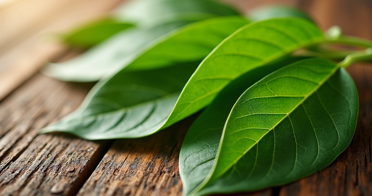 Folhas frescas de moringa detalhadas vistas de cima