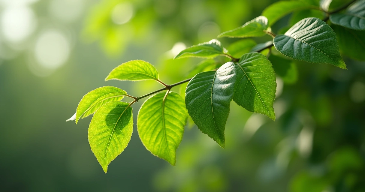 Ramo de folhas de moringa em close