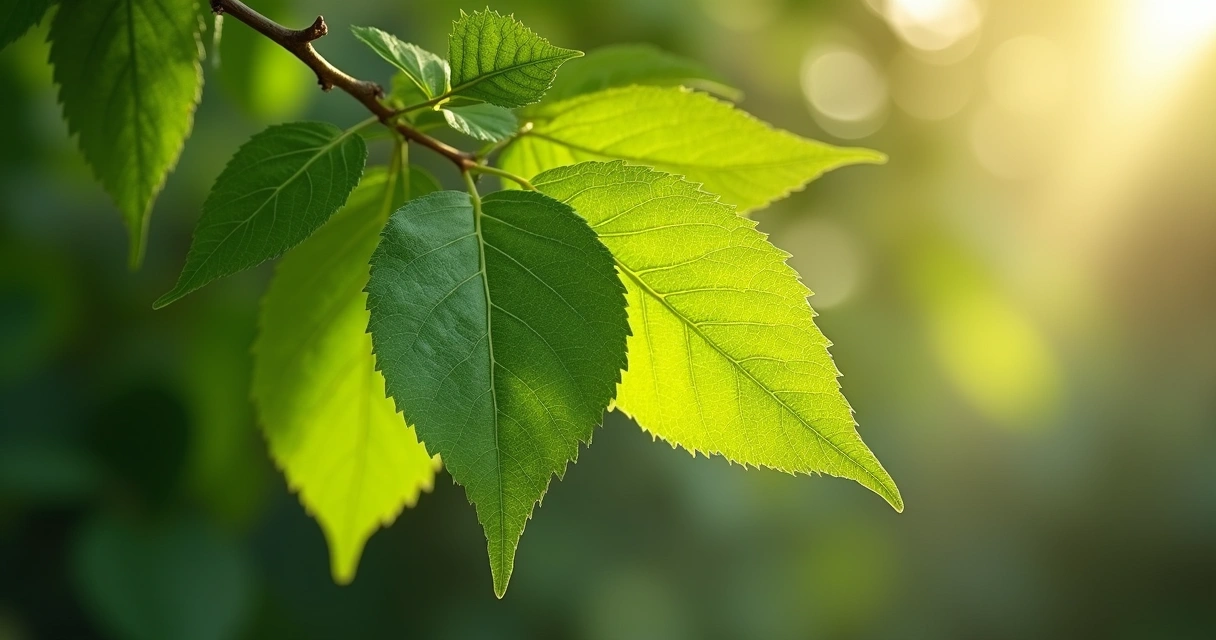 Folhas frescas de moringa em um fundo desfocado natural 