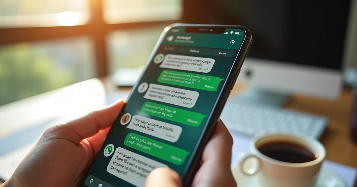 Conversas de vendas por WhatsApp em andamento 