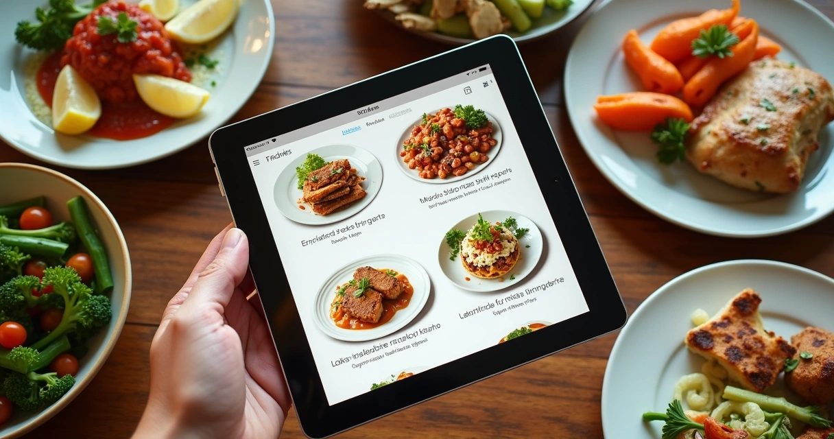Restaurant food menu with appetizing photos 
