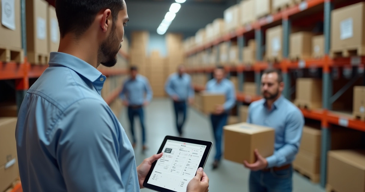 Vendedor externo usando aplicativo para registrar pedidos de vendas 