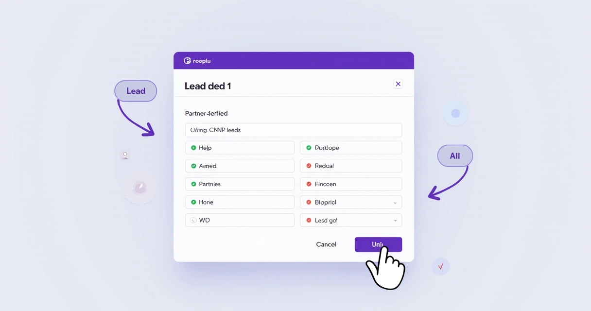 Formulário digital padronizado sendo preenchido para cadastro de lead de parceiro 