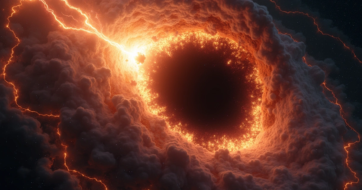 Representação artística da formação de um buraco negro