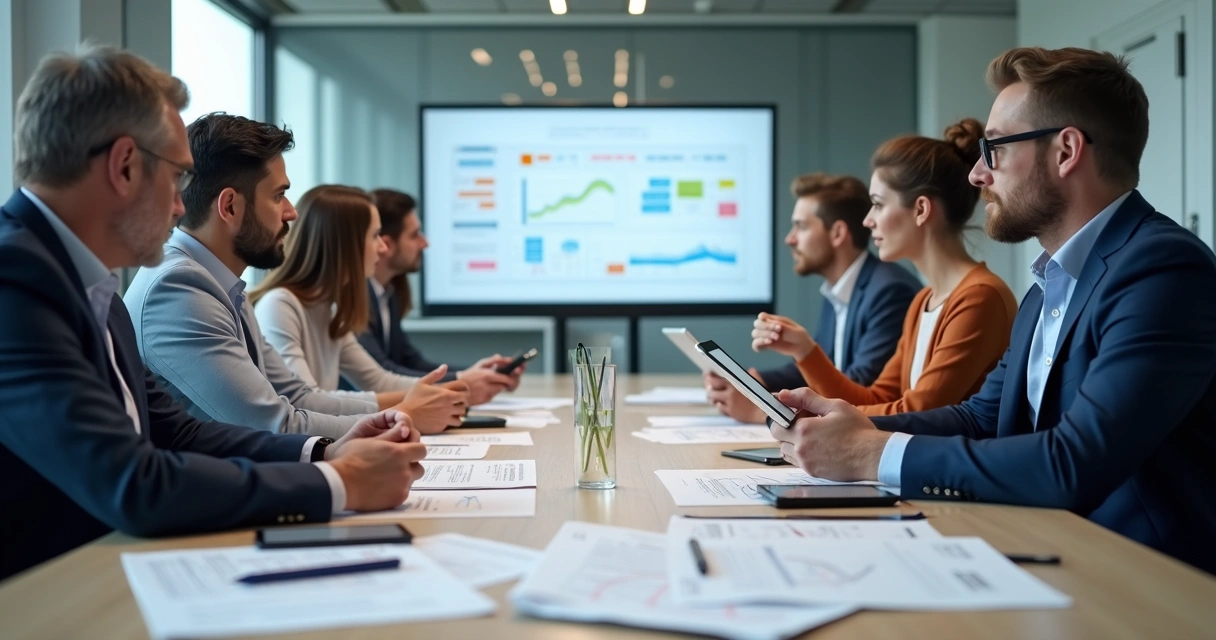 Comissão da CIPA reunida em treinamento em sala de reunião 