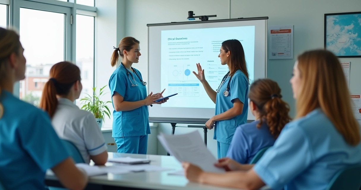 Profissionais de saúde em treinamento de ética e conduta 