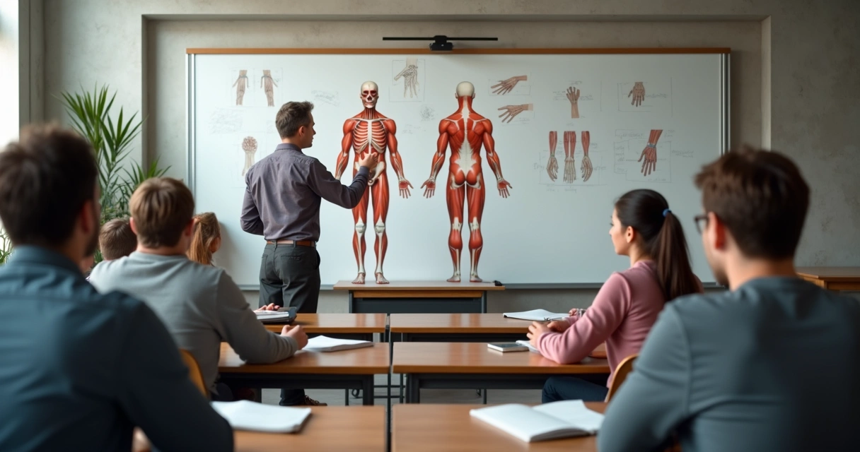 Formação de profissional de massoterapia em sala de aula 