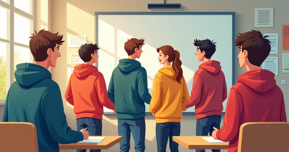 Sala de aula com alunos usando moletons personalizados do 3º ano 