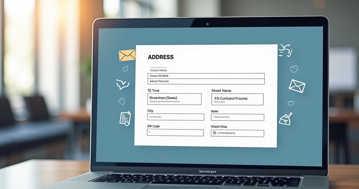 Endereço nos EUA: guia para brasileiros entenderem e utilizarem 1 Exemplo visual de formulário de endereço dos Estados Unidos.