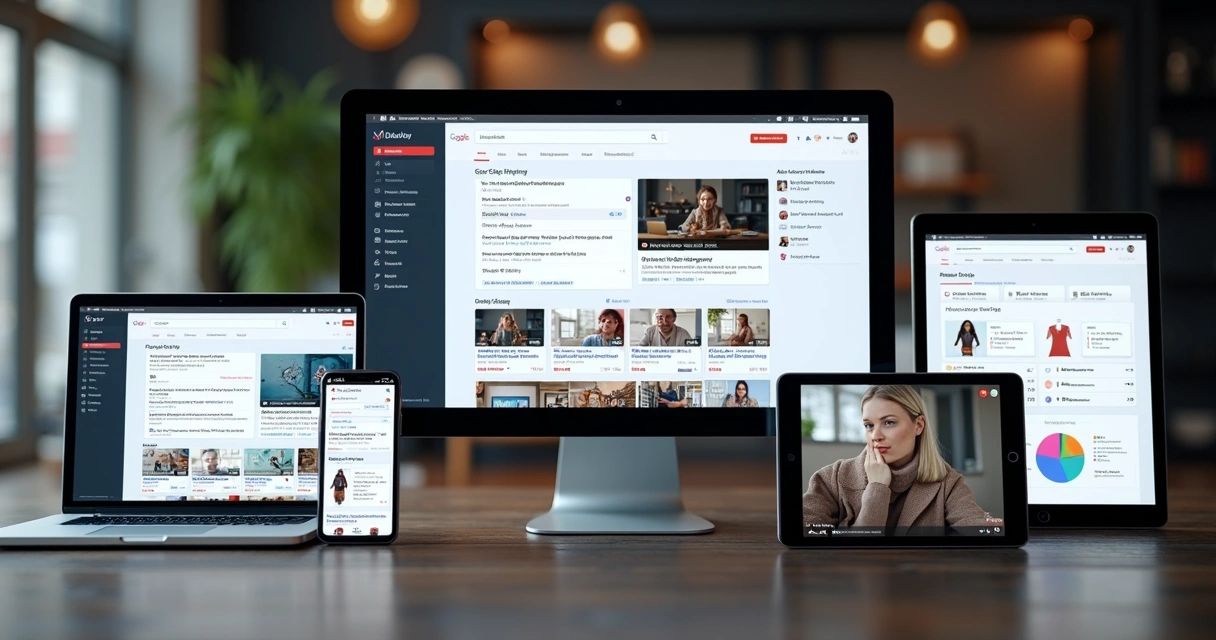 Formatos de anúncios do Google Ads lado a lado 