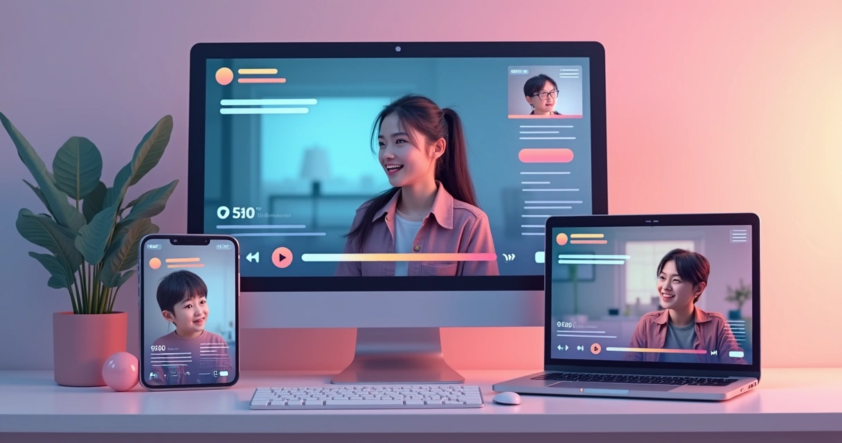 Exemplos de cortes de vídeo em tela dividida, mostrando formatos diferentes para redes sociais
