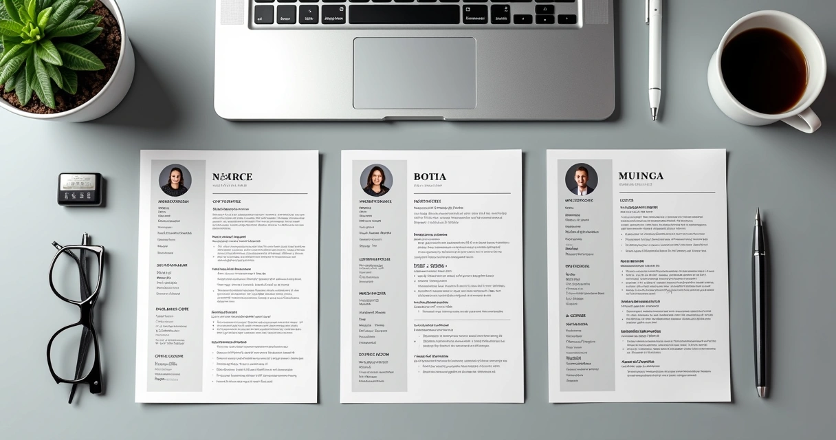 Modelos diferentes de currículos lado a lado 