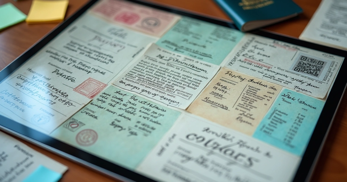 Vários tipos de documentos e idiomas digitalizados 