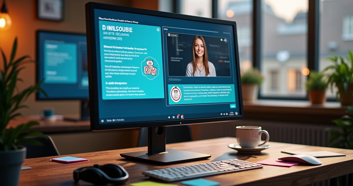 Diversos formatos de conteúdo educacional online em uma única tela 