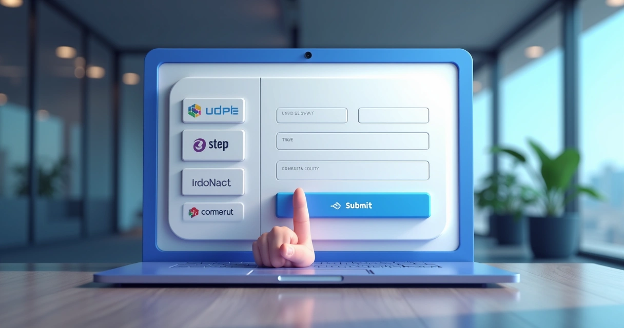 Formulário digital preenchido em marketplace de SaaS. 