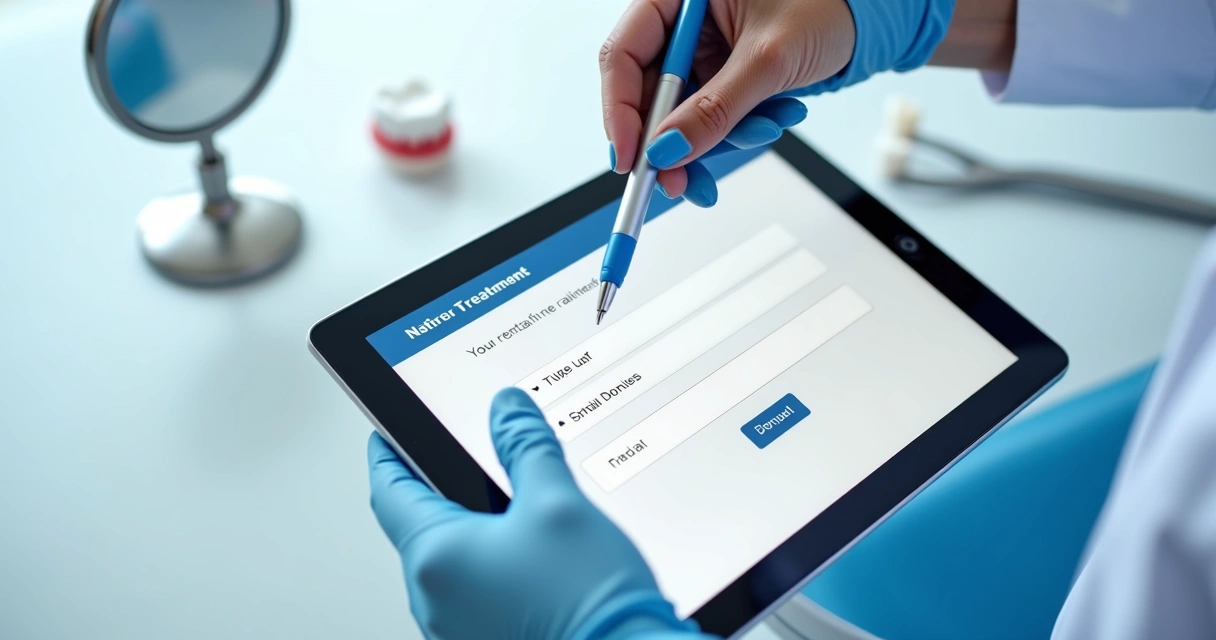 Formulário online preenchendo dados de paciente odontológico 