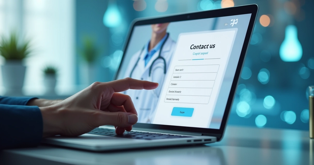 Campos de formulário em um site médico 