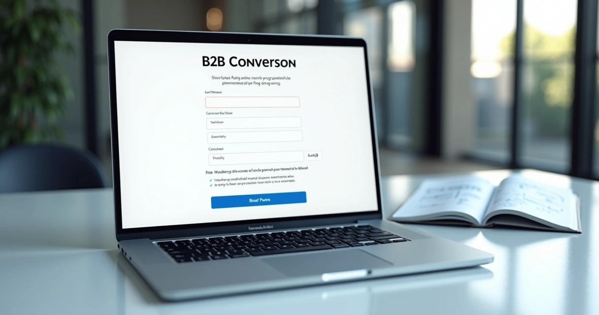 Formulário de conversão B2B simples em notebook