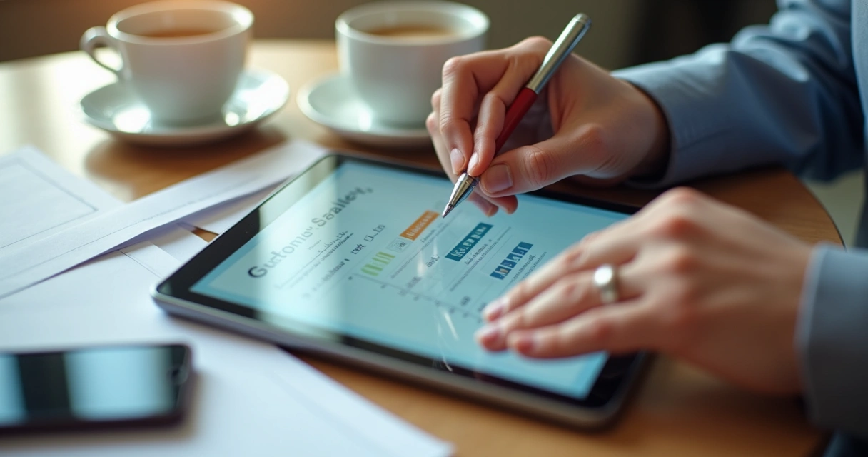 Pessoa preenchendo formulário digital em tablet 