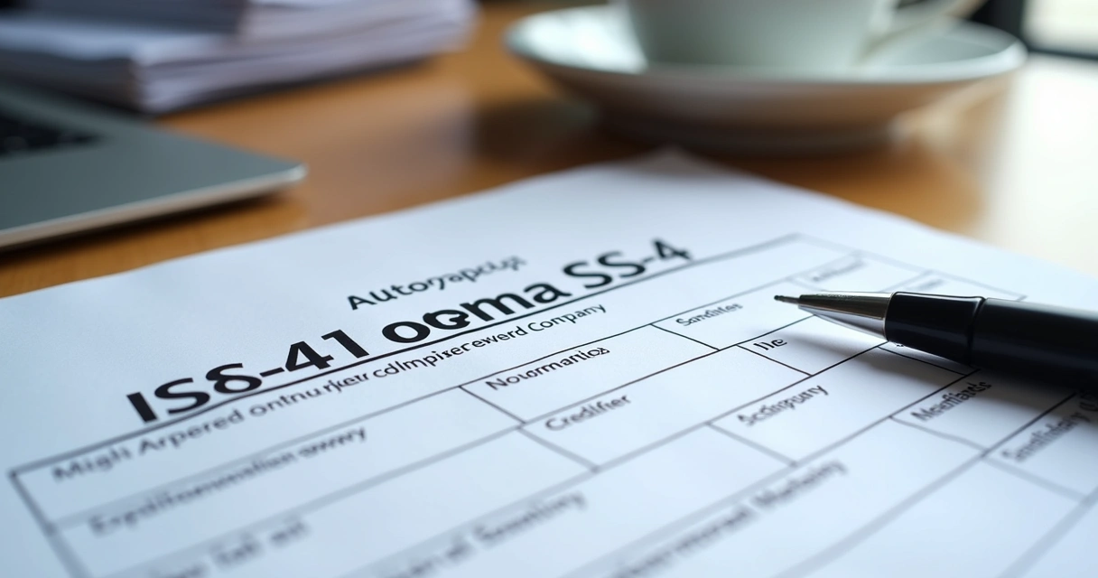 Formulário preenchido para solicitação de EIN nos EUA 