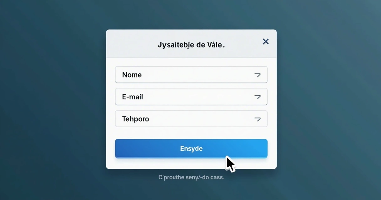 Formulário curto e objetivo em site de startup 