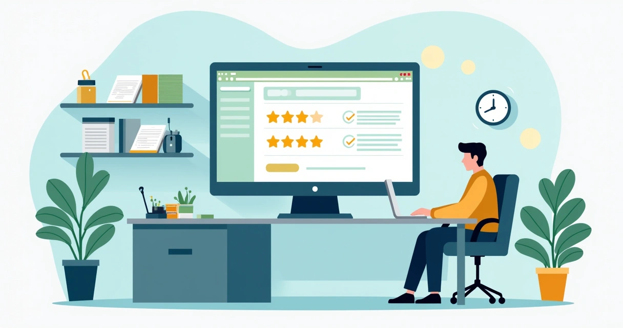 Formulário digital de feedback em tela de computador