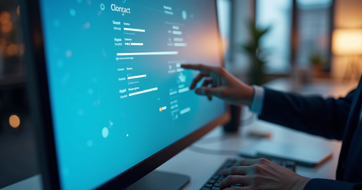 Formulário de contato moderno com elementos de IA em site WordPress.