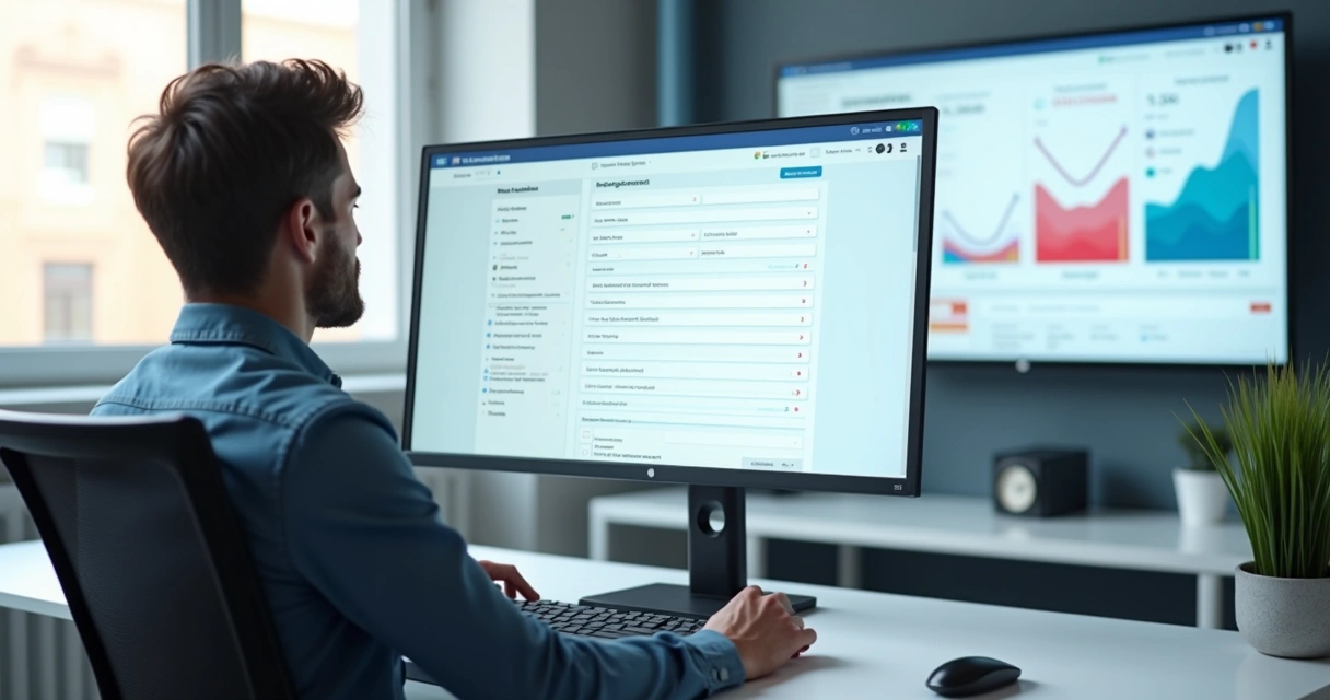 Tela de computador mostrando formulário inteligente com indicadores de leads qualificados 