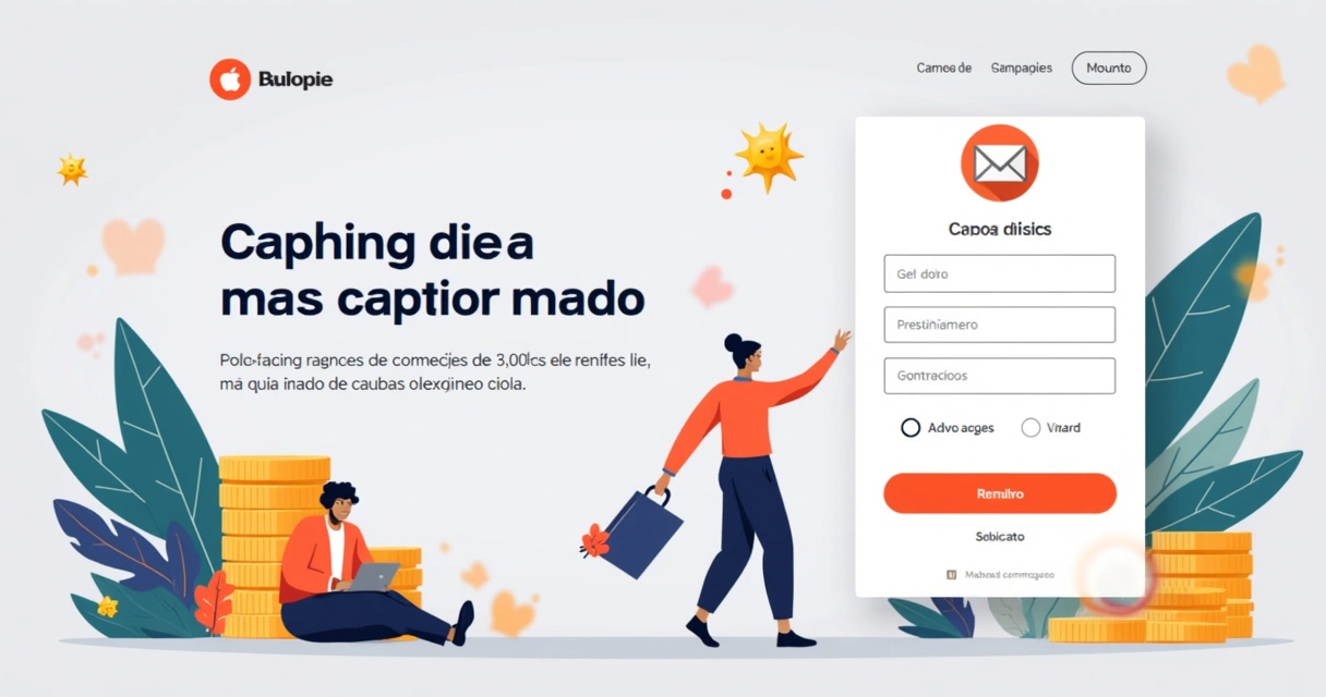 Formulário rápido de captação de lead em landing page, apresentado na primeira dobra 